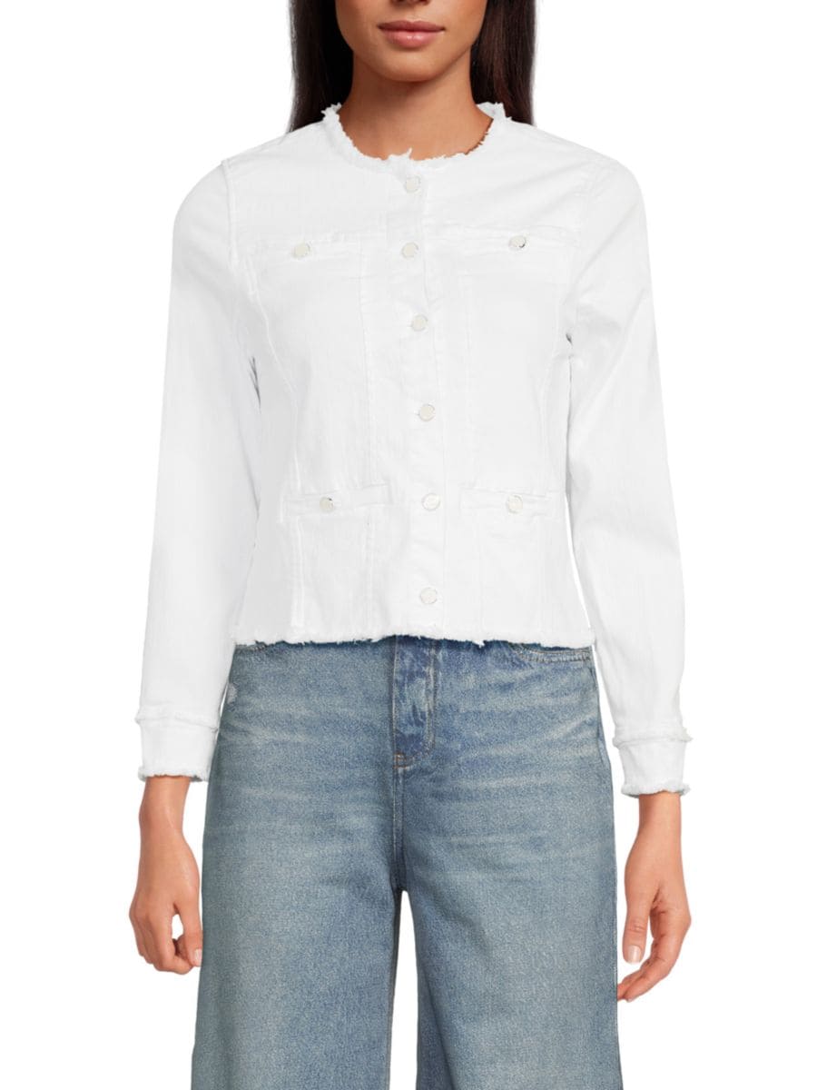 

Джинсовая куртка с бахромой Ecru, цвет White Denim, Белый, Джинсовая куртка с бахромой Ecru, цвет White Denim