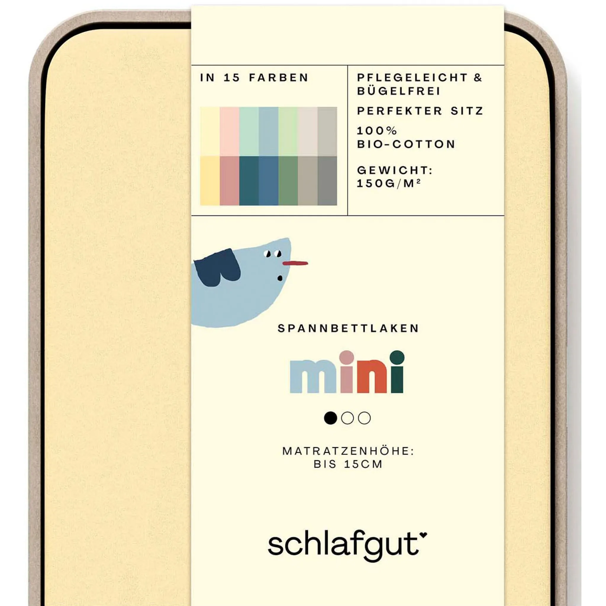 

Простыня Schlafgut «Casual Mini», для детей, СДЕЛАНО В ЗЕЛЕНОМ цвете от OEKO-TEX, цвет Yellow Mid
