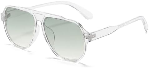 

Модные солнцезащитные очки большого размера для женщин, ретро-очки желто-зеленого цвета с защитой от УФ-излучения UV400, трендовые солнцезащитные очки для мужчин MTZJH, Transparent Green