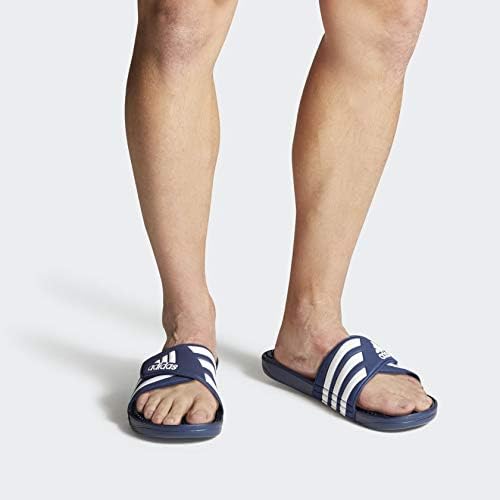 Мужские шлепанцы Adidas Adissage, белый/синий/темно-синий — фото 4
