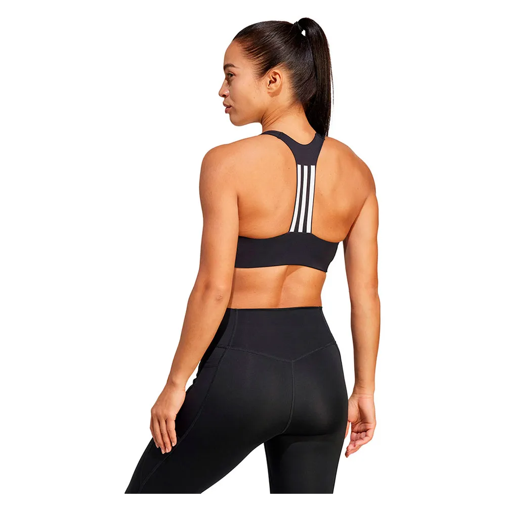 Спортивный бюстгальтер adidas Powerimpact Training Medium Impact Sports Bra, черный — фото 2