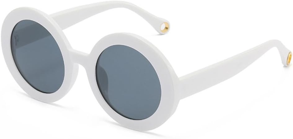 

Солнцезащитные очки в круглой оправе 2027 года для женщин, цветные овальные солнцезащитные очки для мужчин, защита от УФ-излучения UV400, винтажные солнцезащитные очки MTZJH, White Gray