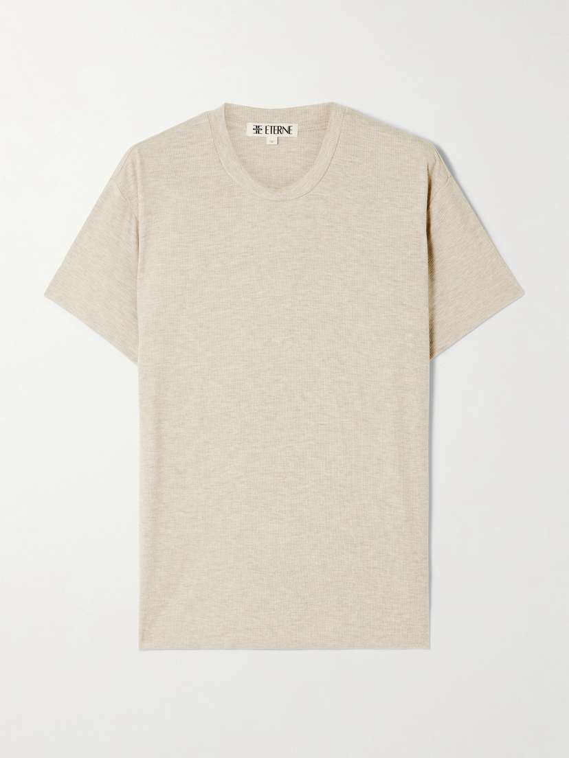 

Футболка бойфренда из ребристого джерси Éterne, бежевый