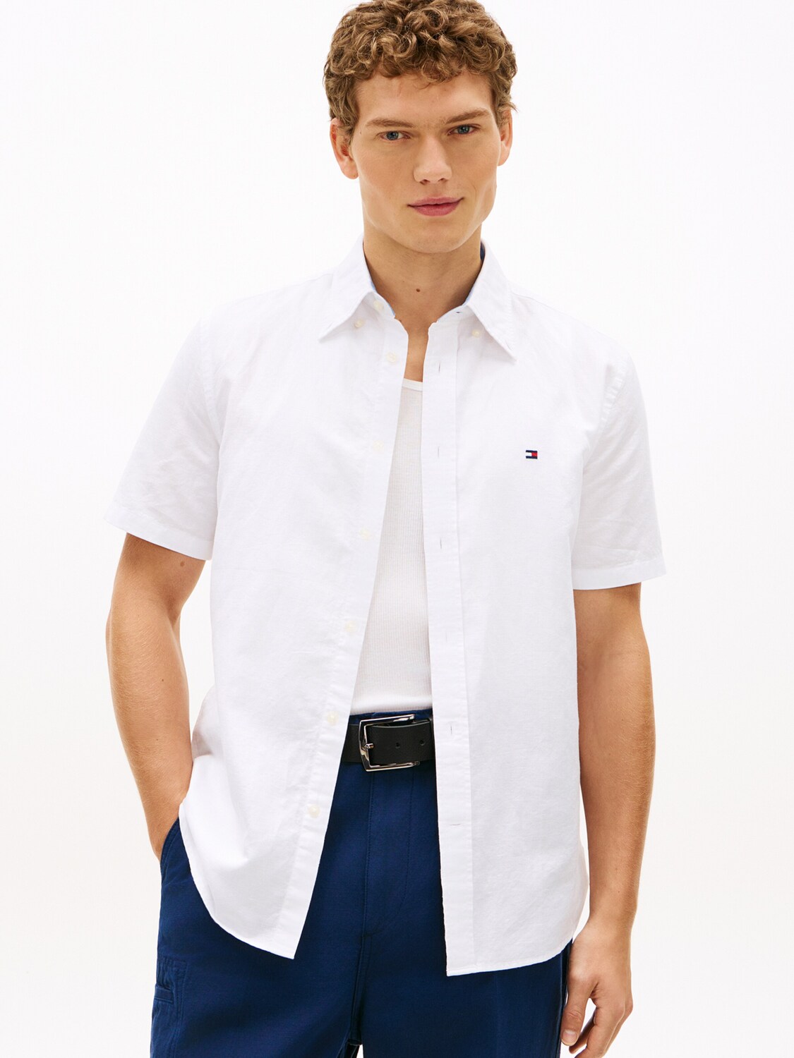 TOMMY HILFIGER Рубашка на пуговицах Regular fit в белом цвете — фото 3