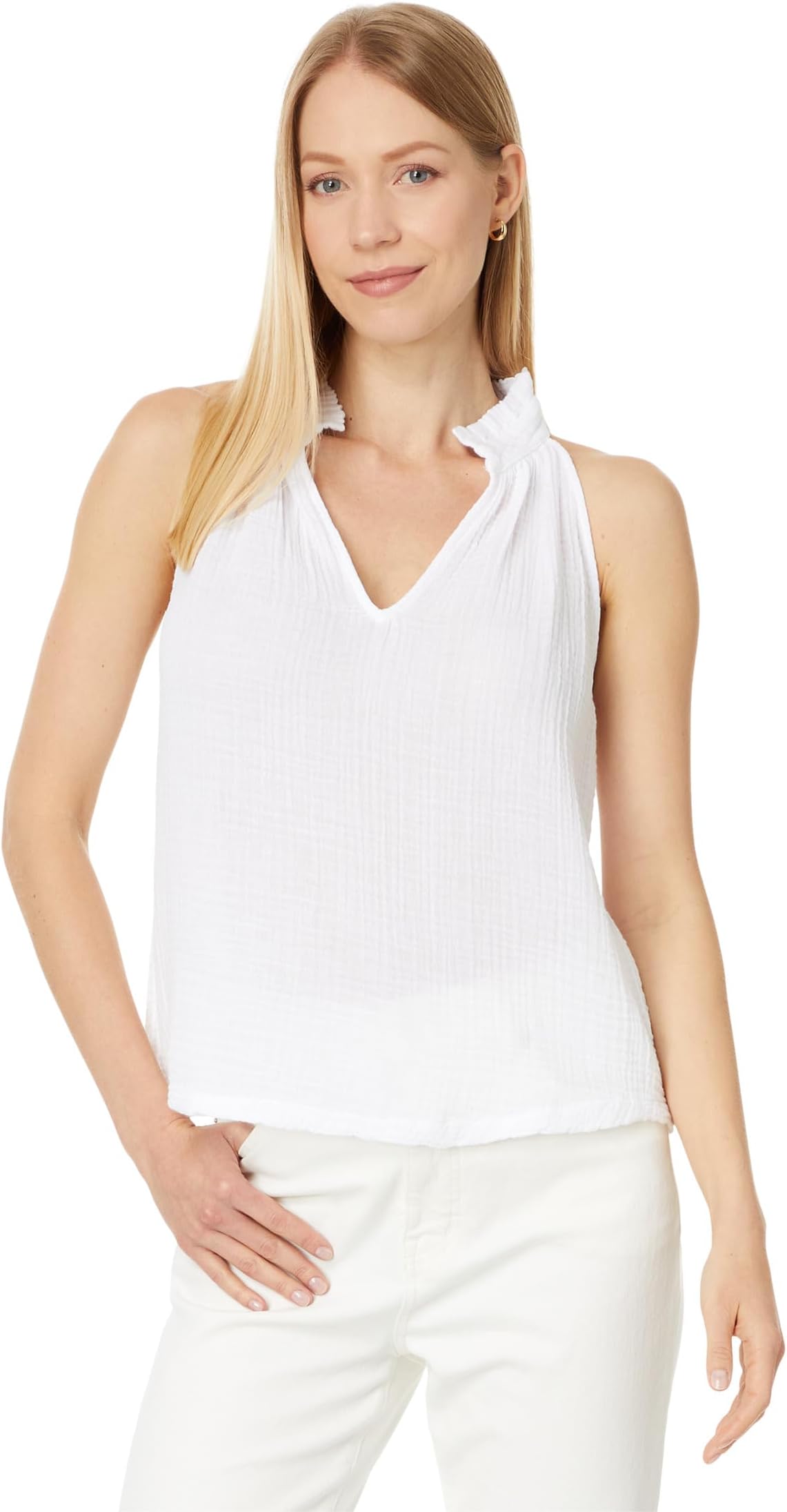 

Топ Michael Stars Viola Split-Neck Tank, белый