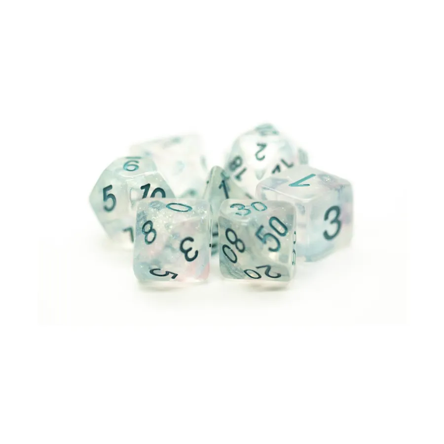 

Полиэфирный комплект Синий Зимний с Бирюзовым (7), Acrylic-Resin Dice - Luminous