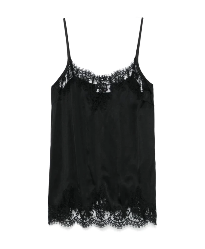 

Топ с цветочным кружевом Ermanno Scervino, черный