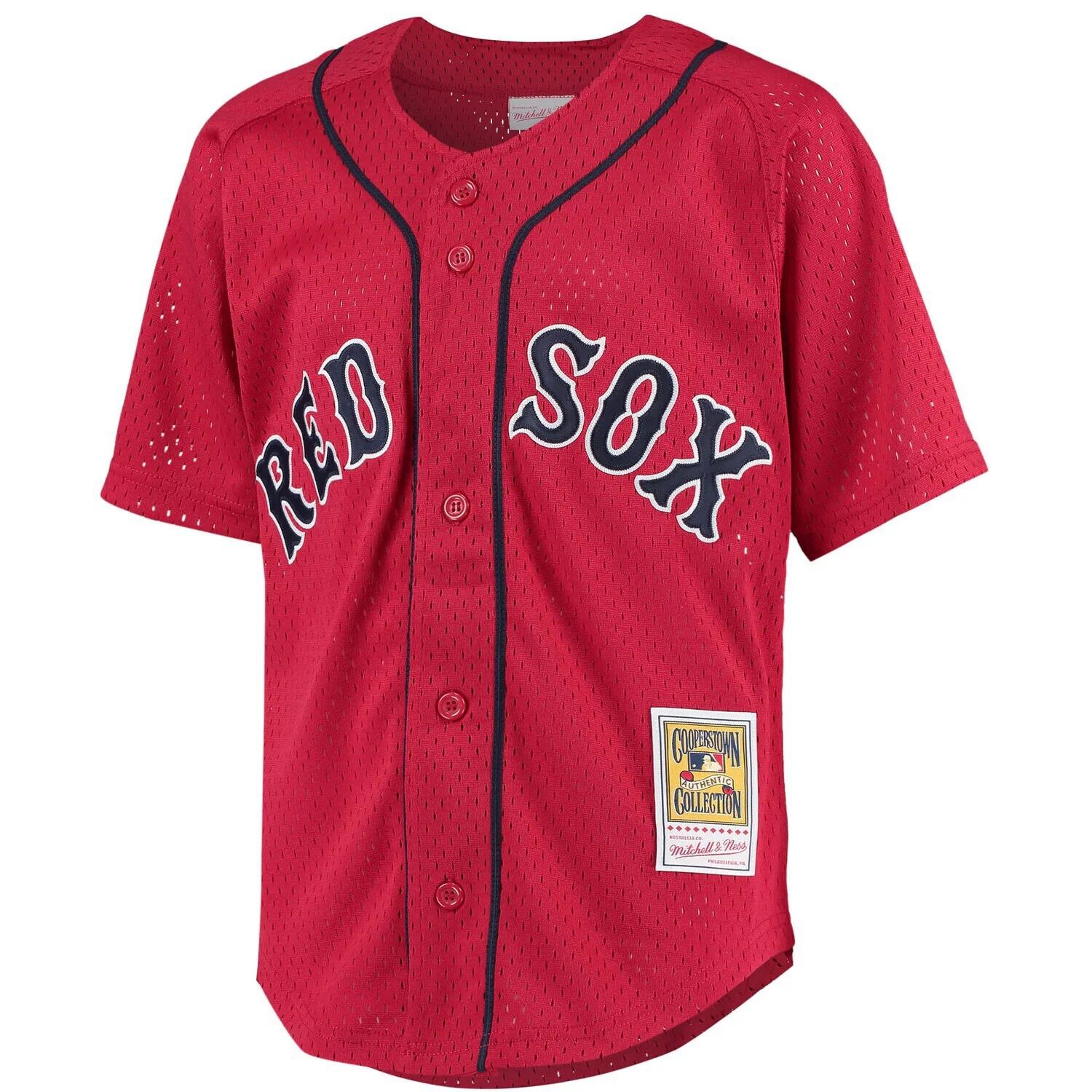 Молодежная футболка Mitchell & Ness David Ortiz Red Boston Red Sox Cooperstown Collection для тренировки ватина Unbranded — фото 2