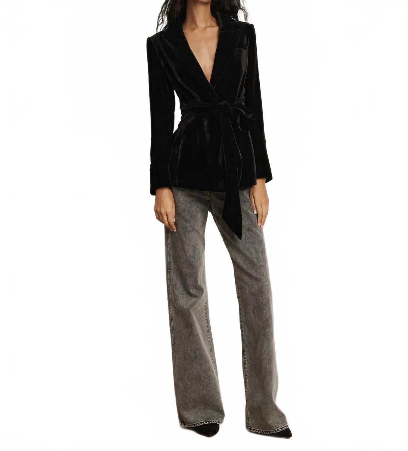 

Veronica Beard Бархатный жакет Issel черного цвета