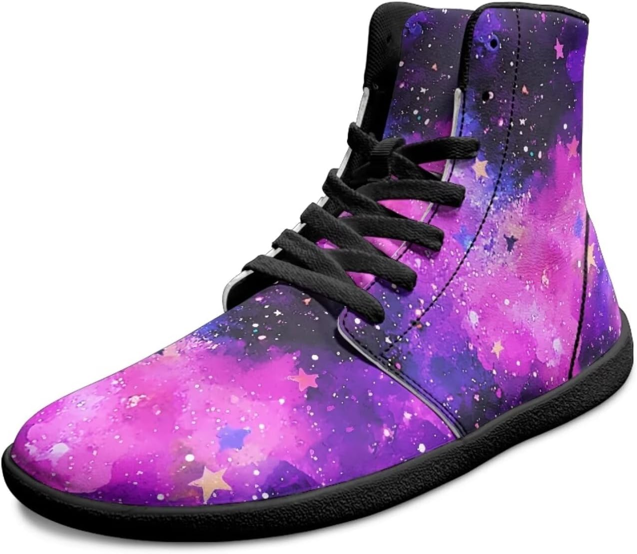 

Мужские высокие кроссовки Galaxy Print с широким носком, шнуровкой, противоскользящей подошвой для тренировок и бега Xixirimido, фиолетовый