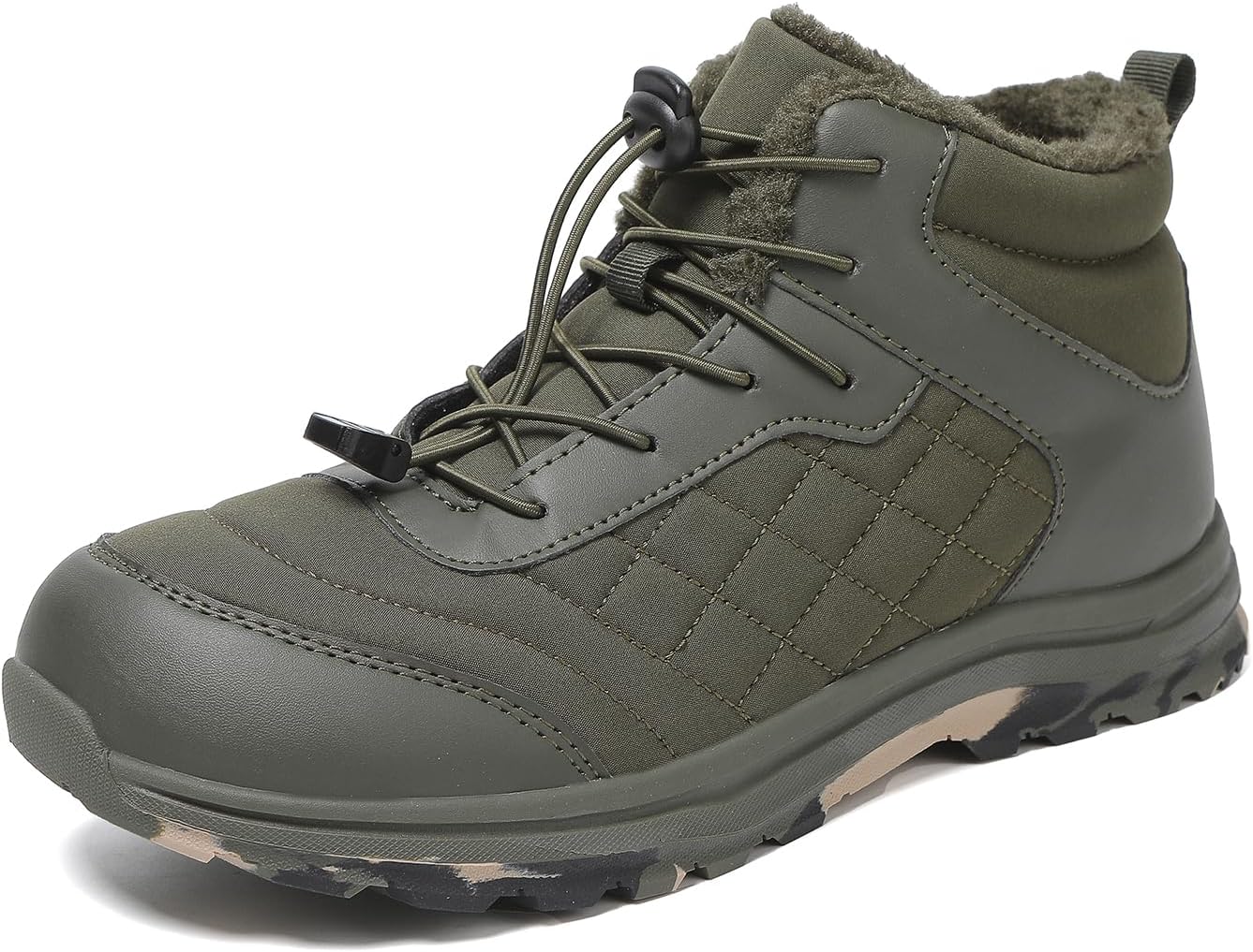 

Ботинки RUMPRA для мужчин и женщин- зимние водонепроницаемые теплые обувь с широким носком, С флисовой подкладкой для походов и ежедневного использования, зеленый