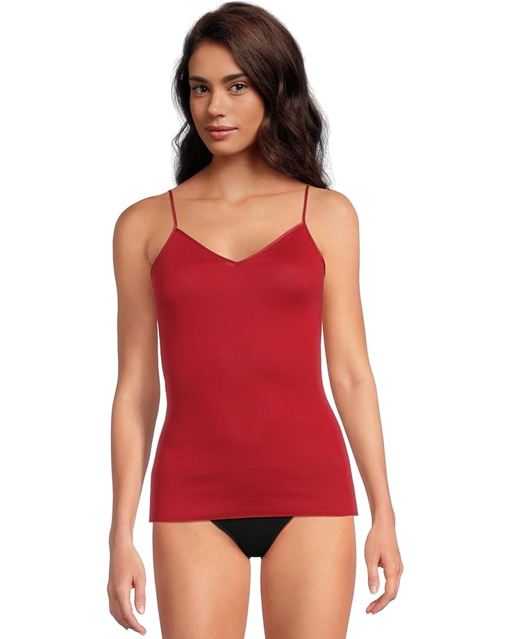 

Женское белье Hanro Cotton Seamless V-Neck Spaghetti Camisole, Red Dahlia