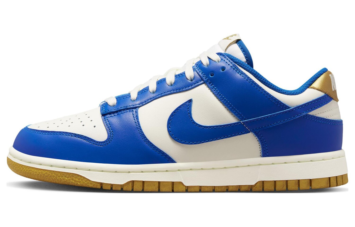 Кроссовки женские Nike Dunk Low, белый / синий / золотой