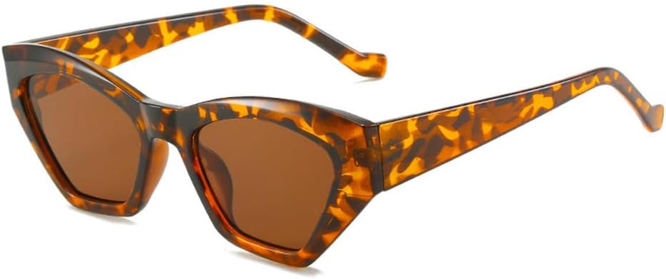 

Популярные модные солнцезащитные очки в форме многоугольного глаза, нестандартной формы, «кошачий глаз», женские, ретро, ​​двухцветные, с защитой от УФ-излучения UV400, мужские солнцезащитные очки WNCKSQ, Leopard Tea