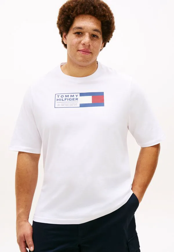 Футболка с принтом в виде флага. Tommy Hilfiger, White
