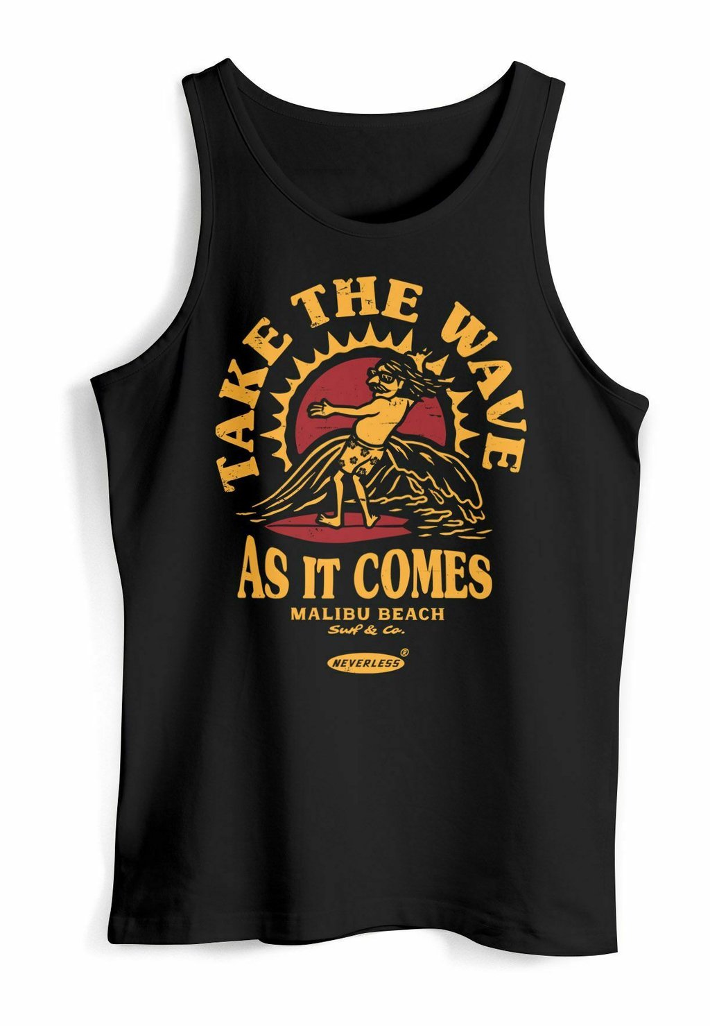 

Топ SURFER SPRUCH TAKE THE WAVE WELLE SURFING FASHIO Neverless, черный