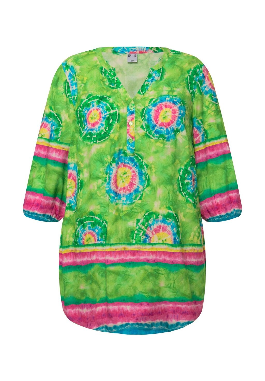 

Туника BATIK PRINT NECKLINE 3/4 SLEEVES Angel of Style, зеленый