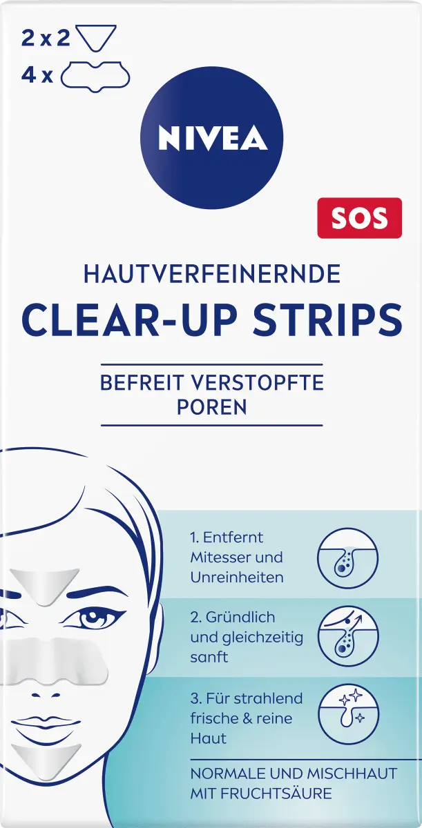 

Полоски для носа Clear-Up очищающие кожу 6 шт. NIVEA