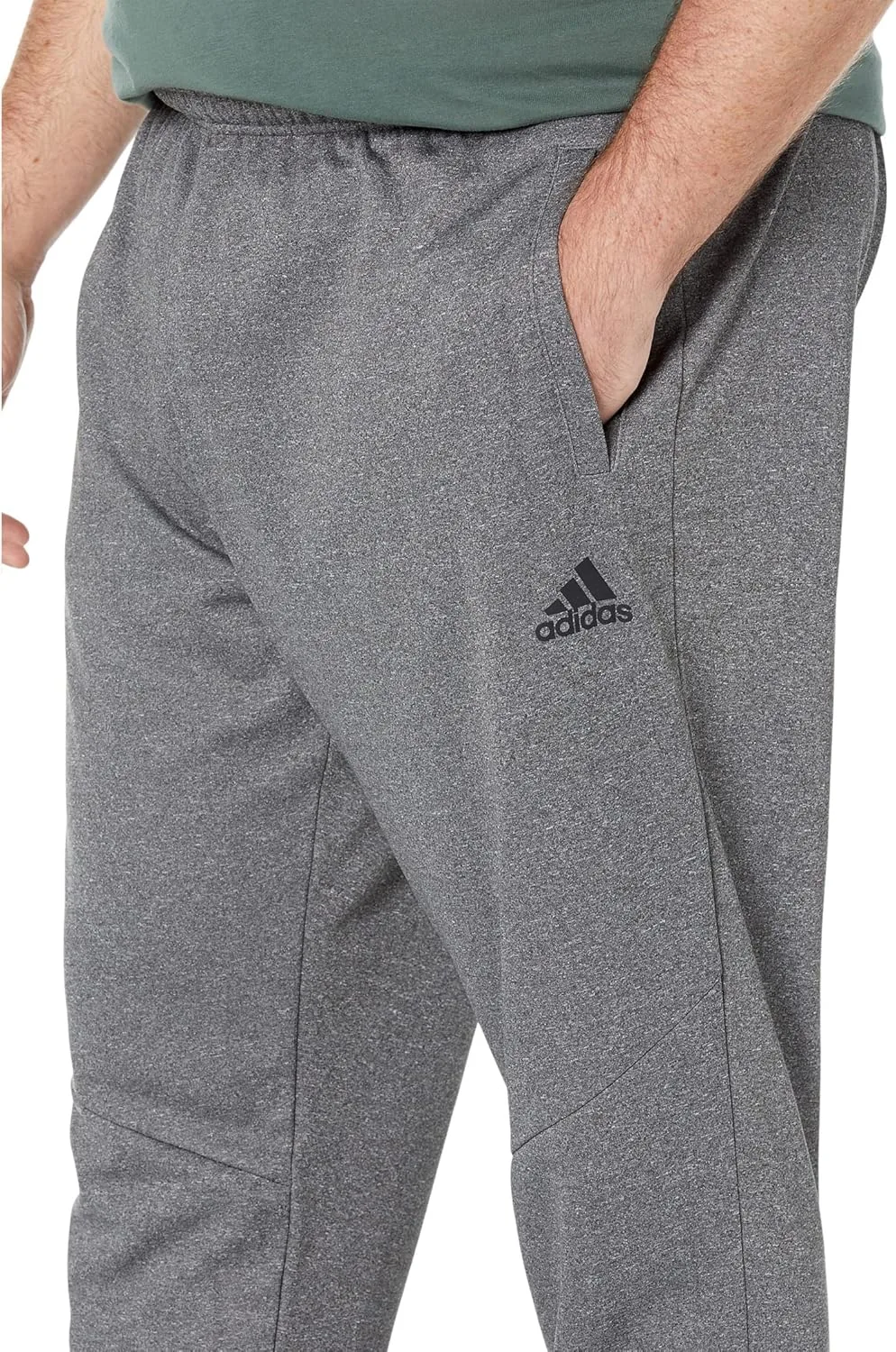 Мужские брюки Adidas Aeroready Game and Go с маленьким логотипом, зауженные книзу, серый — фото 3
