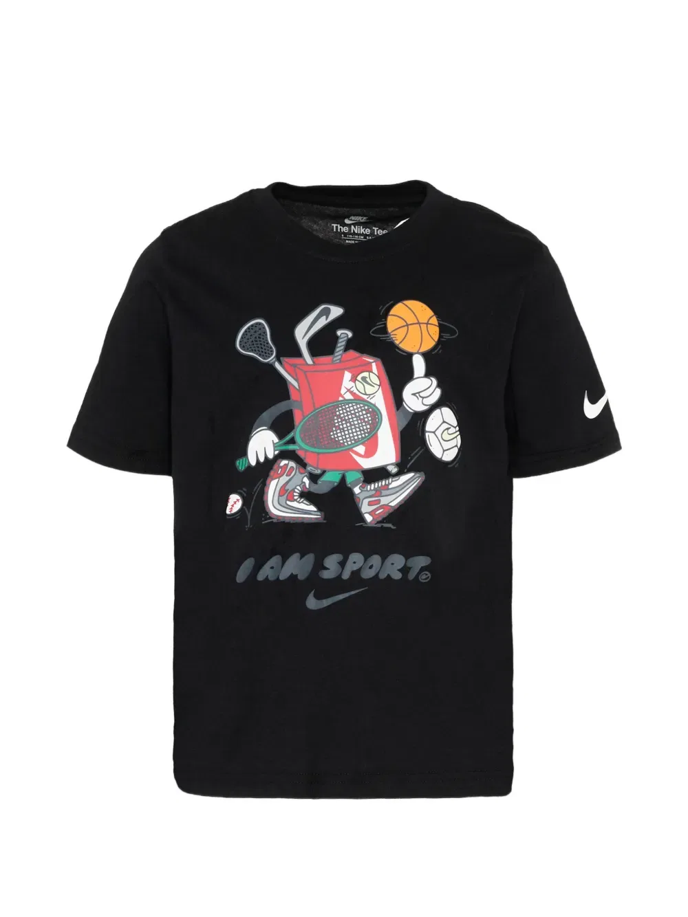 Футболка с коротким рукавом и графическим принтом Nike Kids, черный