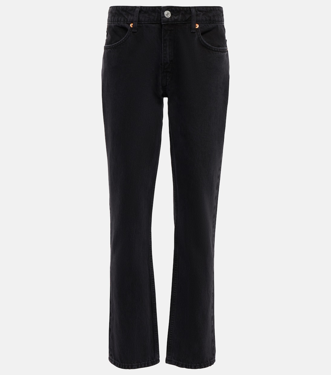 

Прямые джинсы с низкой посадкой в стиле 70-х Re/Done, Washed Black