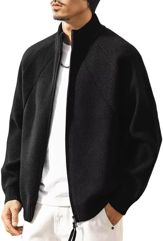 

Мужской кардиган на молнии с воротником стойкой slim fit SKIANLOP