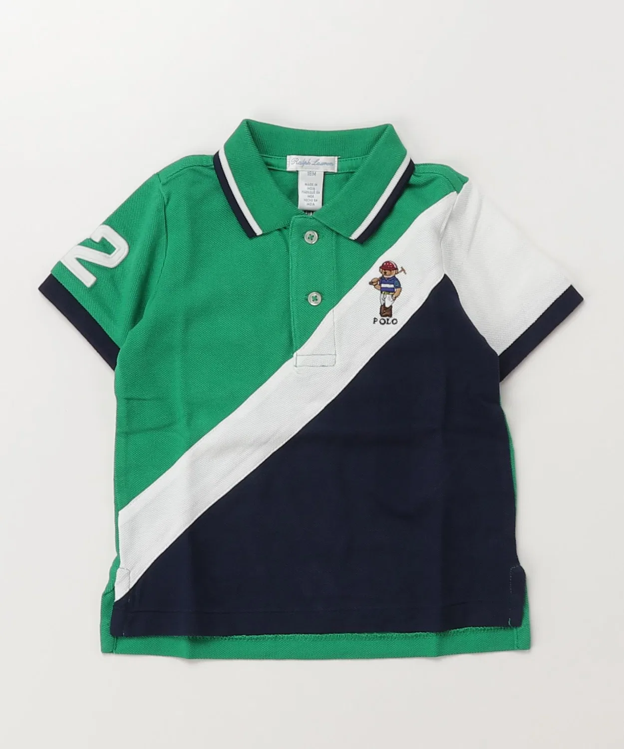 Детская Polo-рубашка Polo Bear Cotton Mesh Polo Shirt, Ralph Lauren, зелёная — фото 4