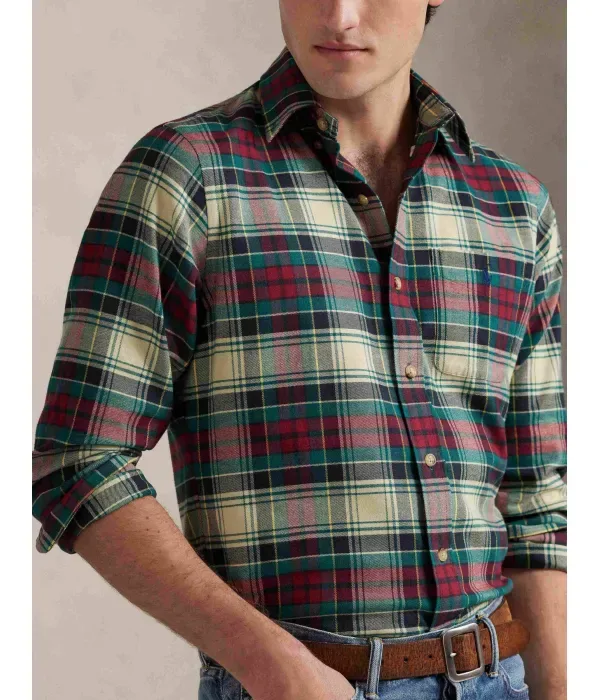 Рубашка custom fit Polo Ralph Lauren, зеленый — фото 4