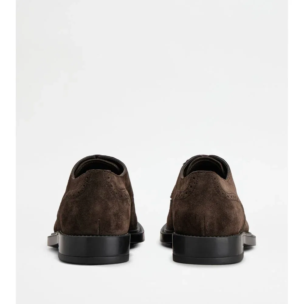 Замшевые туфли на шнуровке TOD's, коричневый — фото 3
