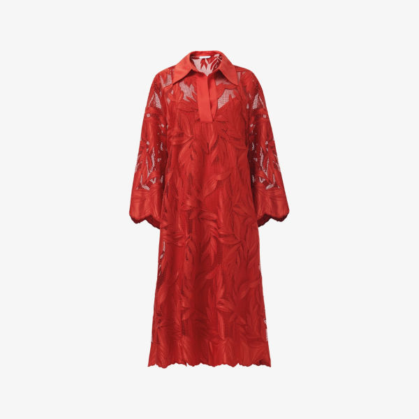 

Среднее платье из сетки с цветочными аппликациями Leem, синий