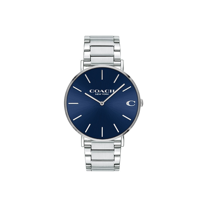

COACH Часы CHARLES Collection Wrist Watch Quartz Movement Stainless Steel Strap Blue Dial Men's Watch