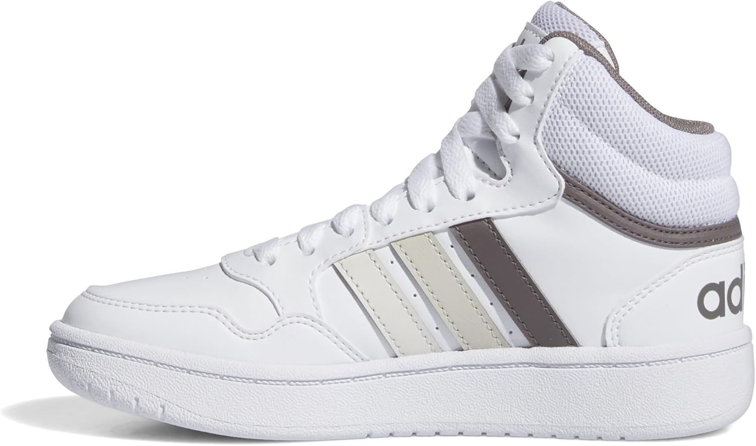 

Баскетбольные кроссовки Adidas Kids' Hoopds среднего верха, белый/серый