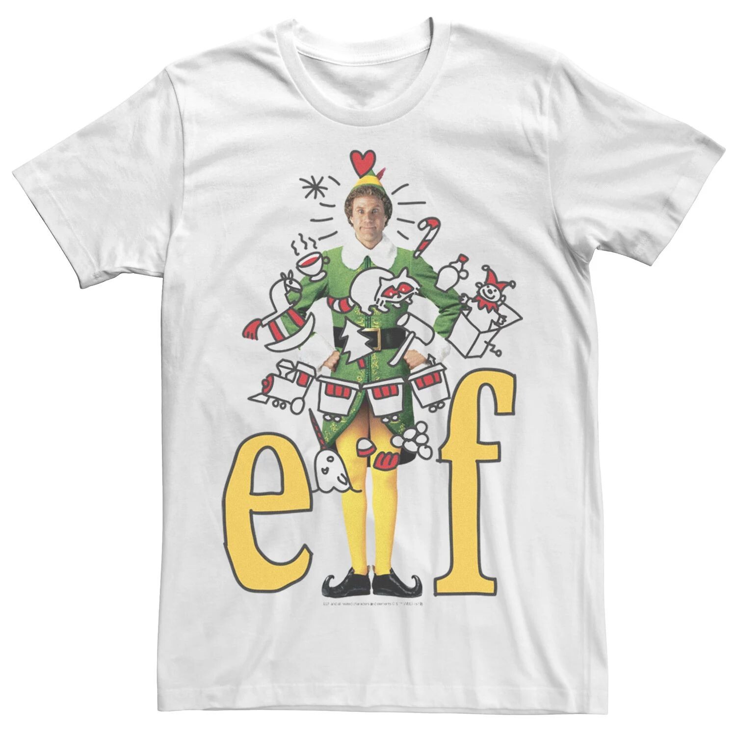 

Мужская футболка с логотипом Elf Buddy And Doodles Licensed Character