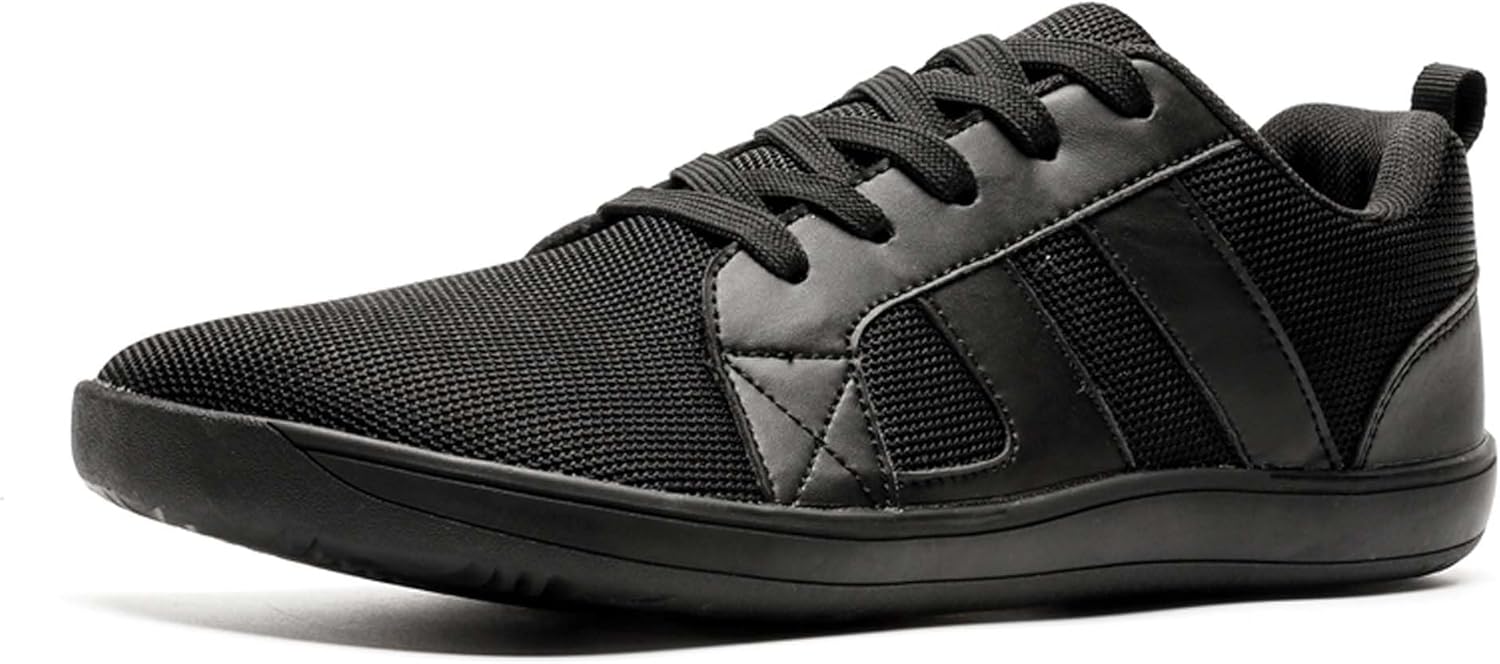 

Мужские кроссовки с широким носком/минималистичные обувь/обувь с нулевым перепадом - удобные повседневные спортивные прогулочные кроссовки для мужчин/Большие размеры 5-14 US Generic, черный