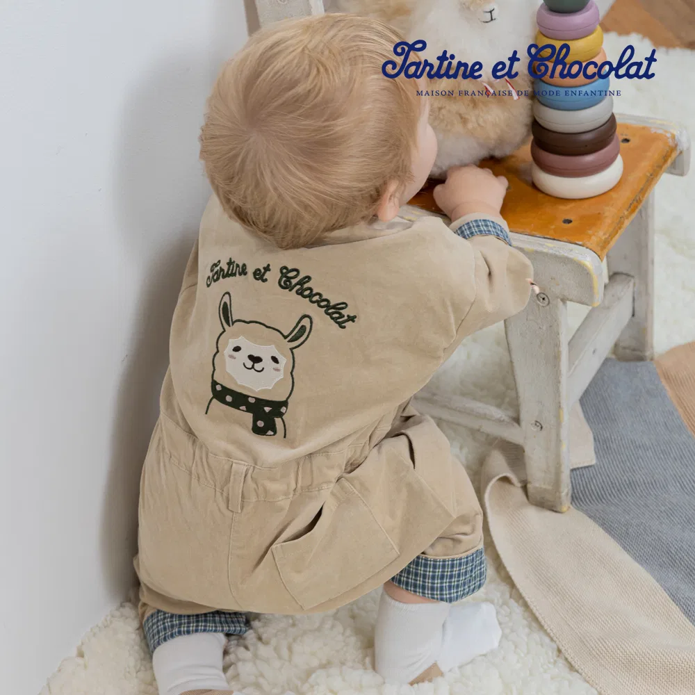 Детский комбинезон Woody цвета айвори от Tartine Et Chocolat