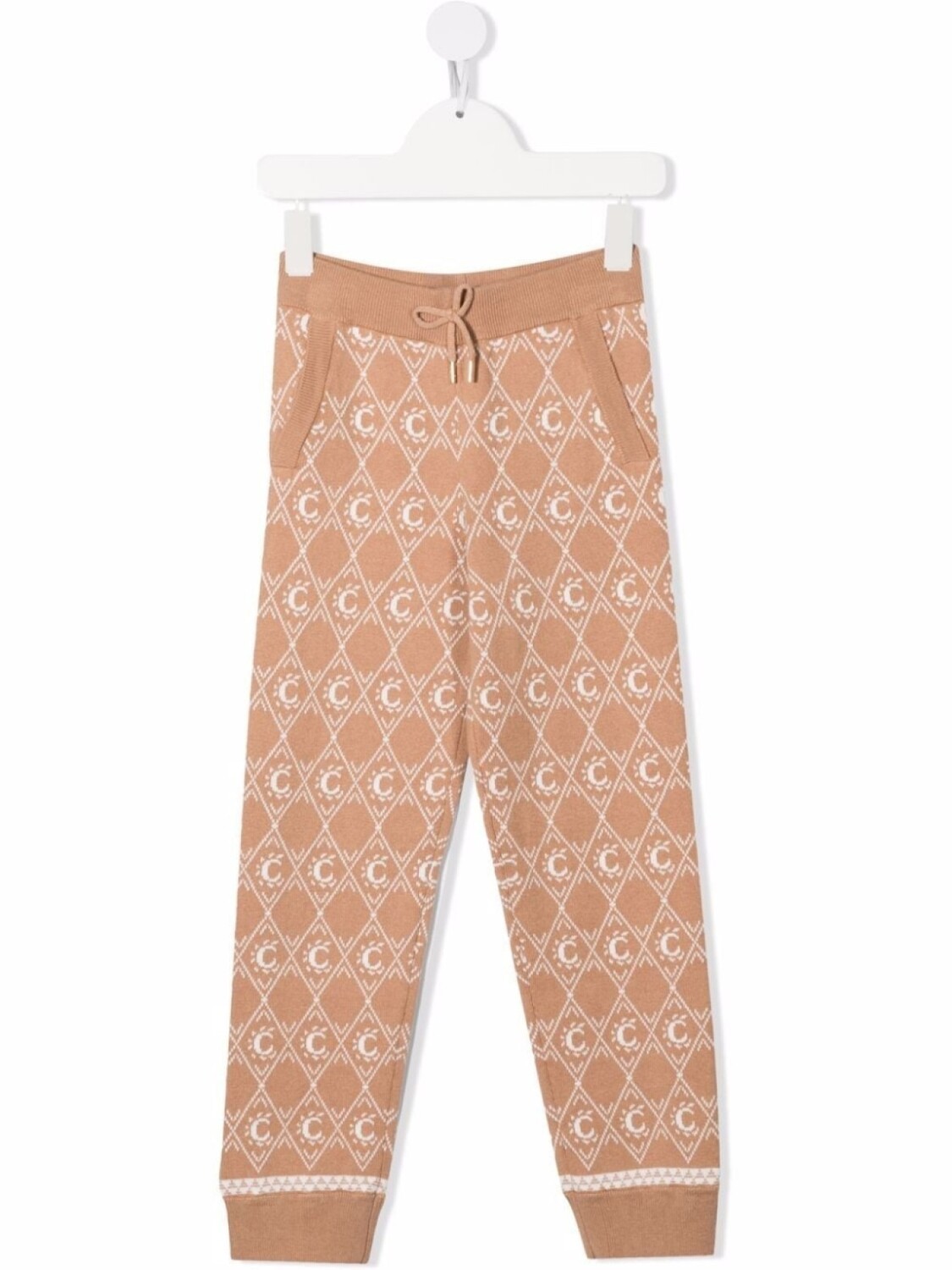 

Chloé Kids трикотажные брюки с узором, нейтральный цвет