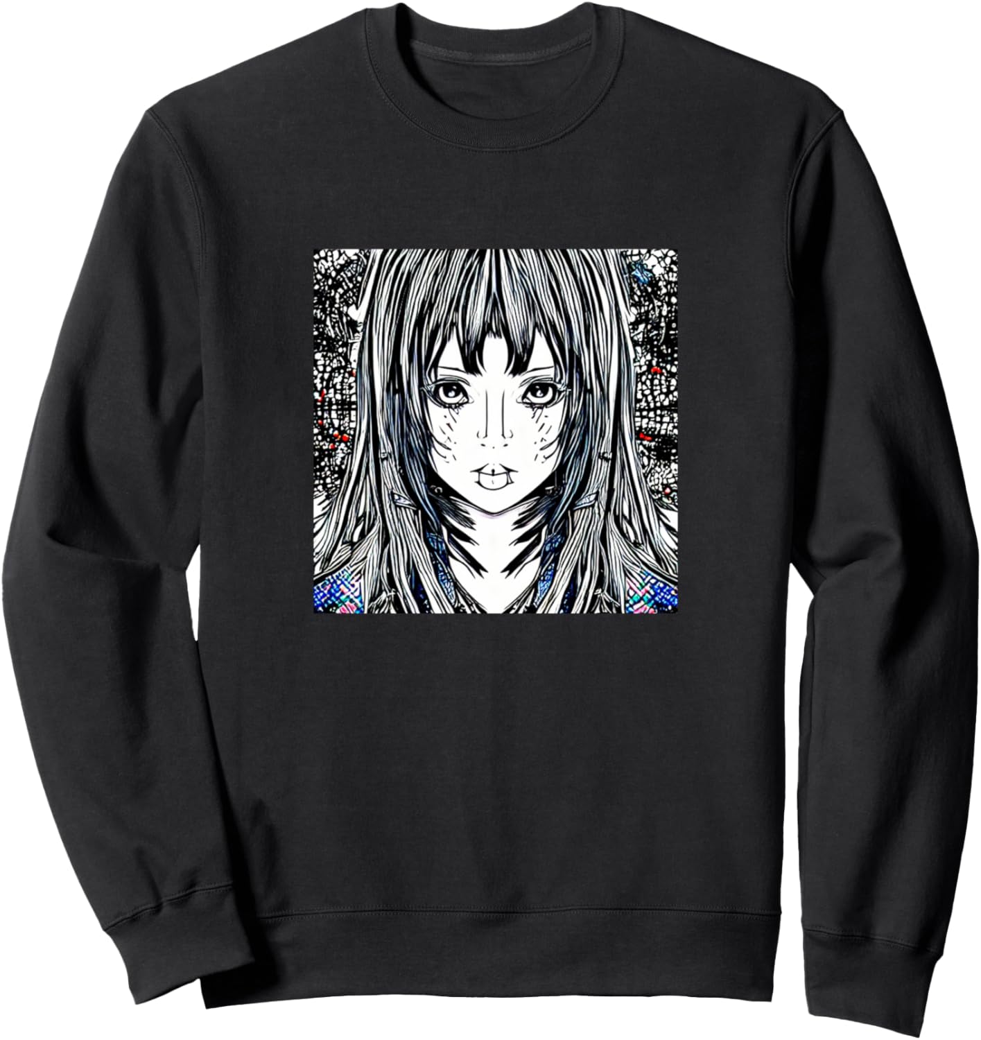 

Толстовка с красочной иллюстрацией «Кибер-девушка» Cyber Girls Fan Art Women | Girl Boy Kids Men Gift, черный