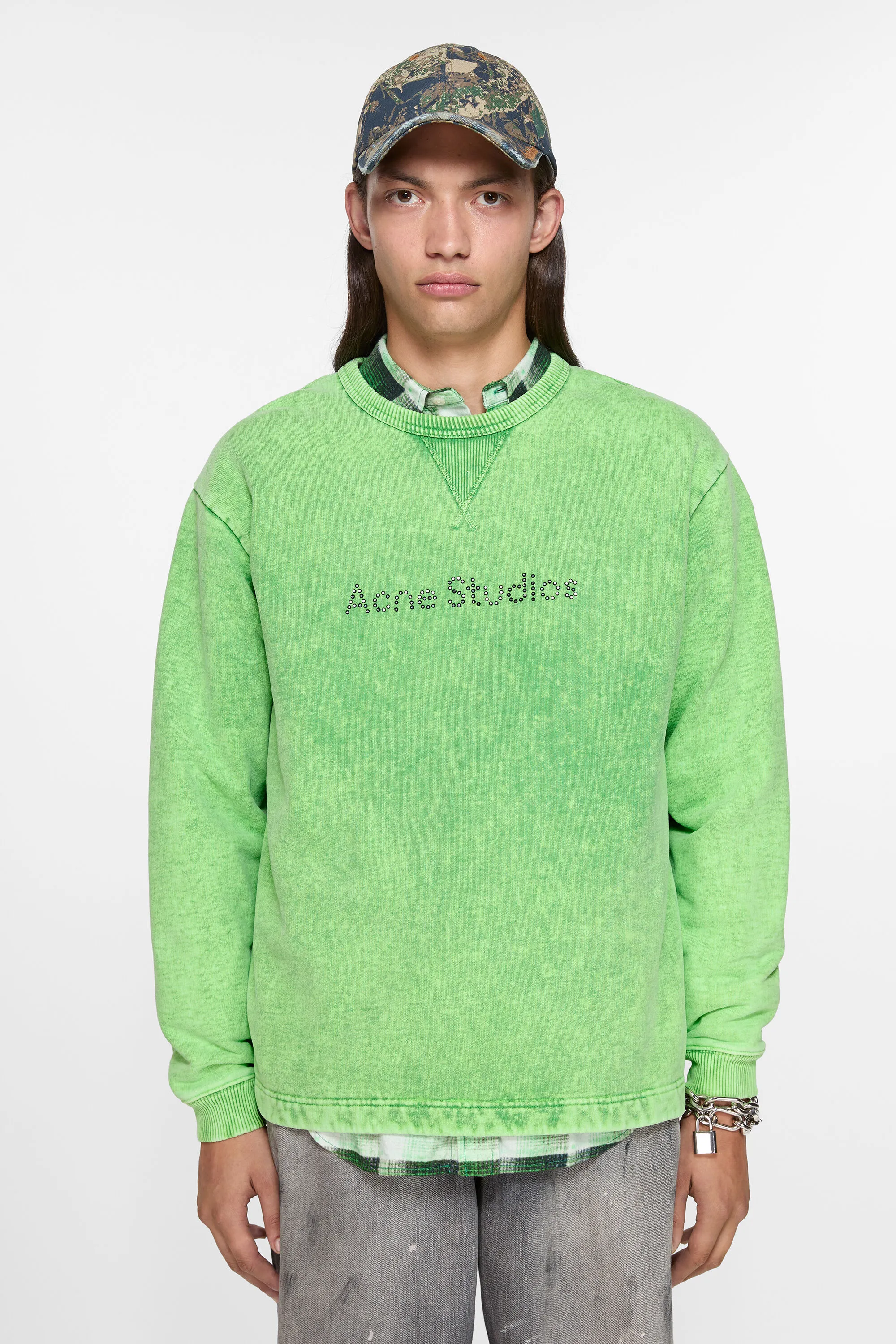 

Свитер с логотипом Acne Studios, ярко-зеленый
