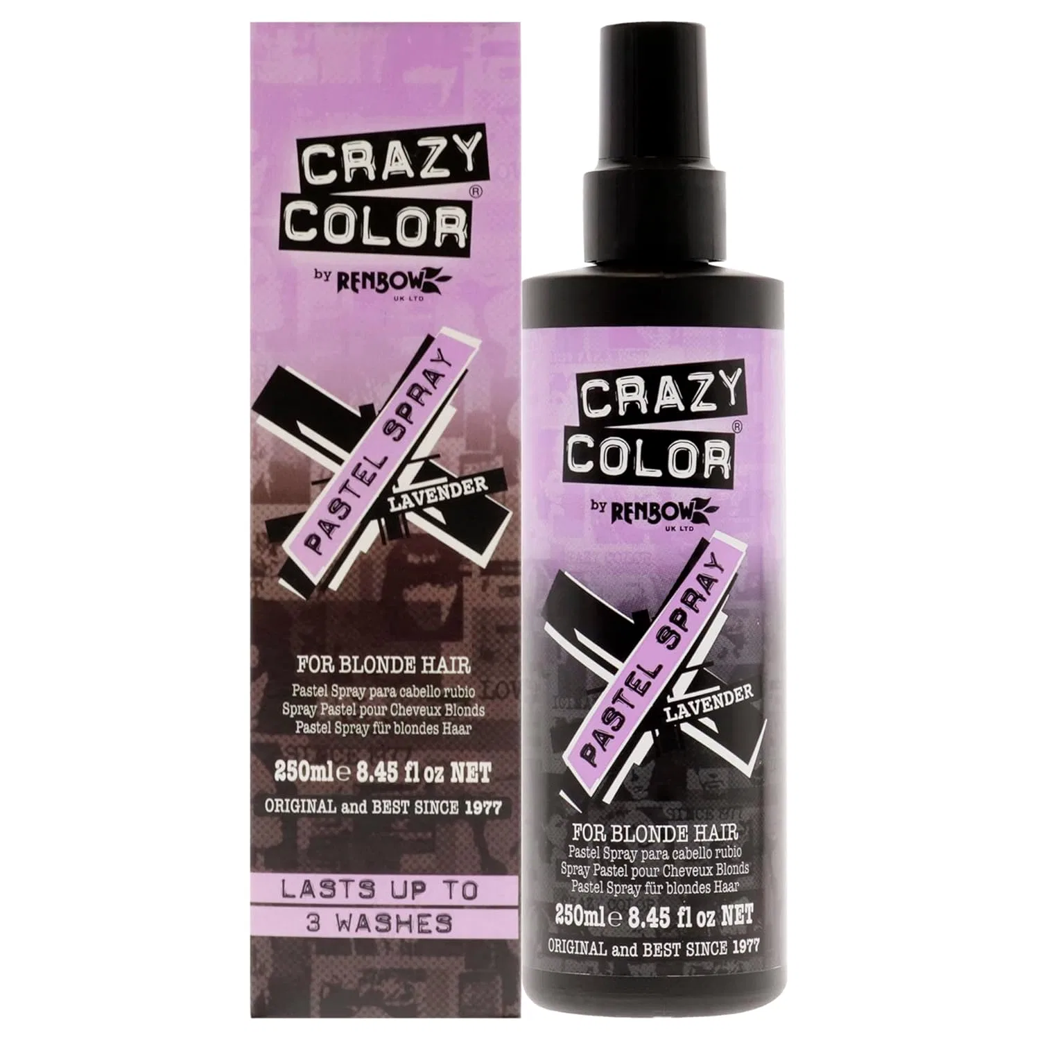 Пастельный спрей для светлых волос «LAVENDER» 250 мл от Crazy Color Crazy Color, Lavender-Coloured