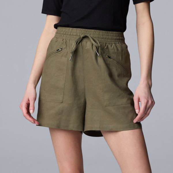 

Женские шорты на молнии спереди Simply Vera Vera Wang, цвет kalamata olive
