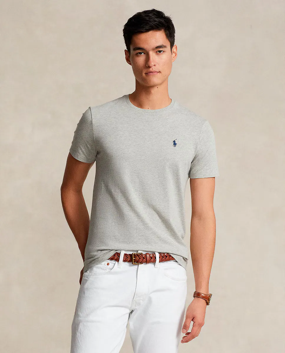 

Трикотажная мужская футболка Slim Fit на заказ Polo Ralph Lauren, серый