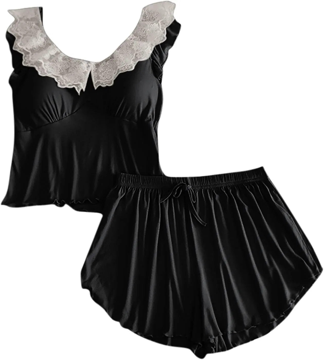 Спальный комплект кружевной, женский, Black