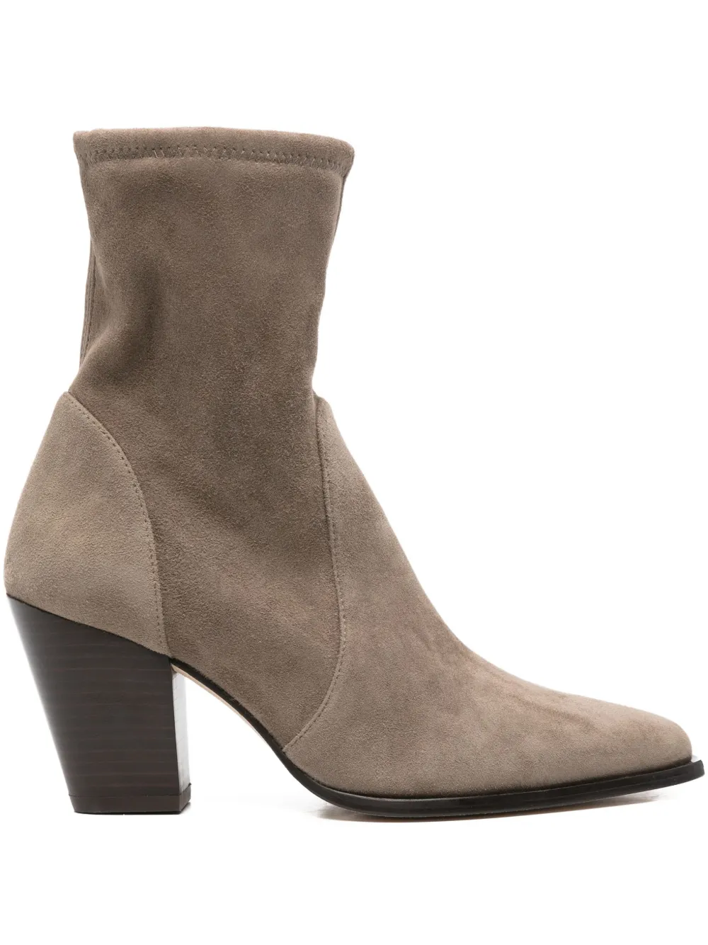 Ботильоны-носки Jolene с заостренным носком и каблуком 80 мм Stuart Weitzman, нейтральный