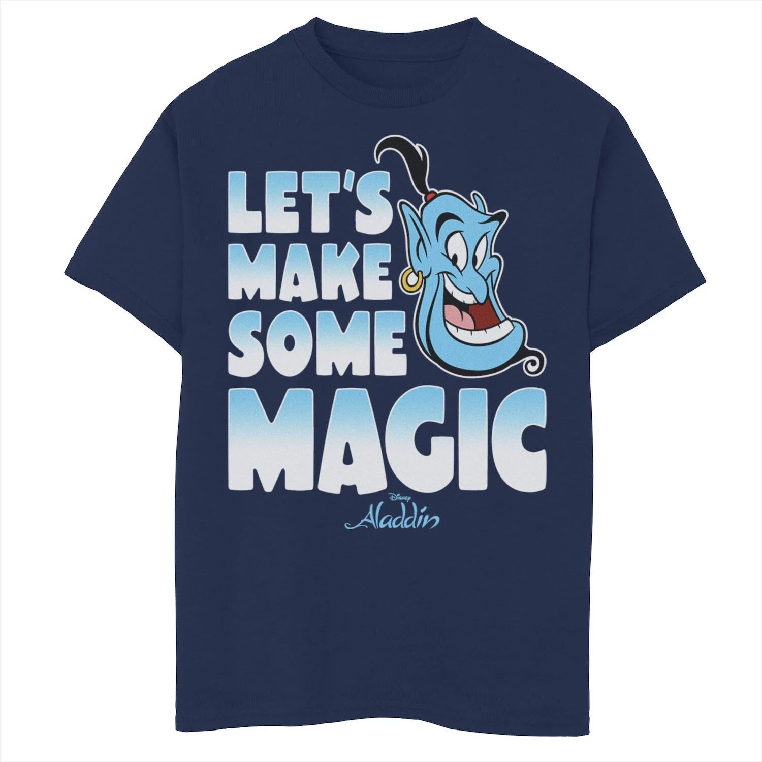 

Мужская футболка Disney Aladdin Genie Let's Make Some Magic с градиентным текстом Licensed Character