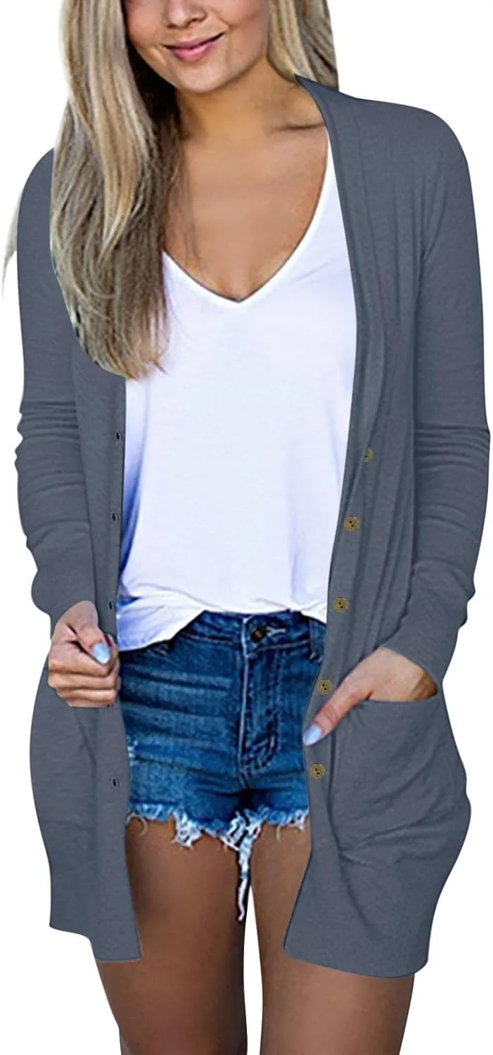 

Кардиган летний ZYXTIM для женщин с длинными рукавами на пуговицах, легкий, для защиты от солнца