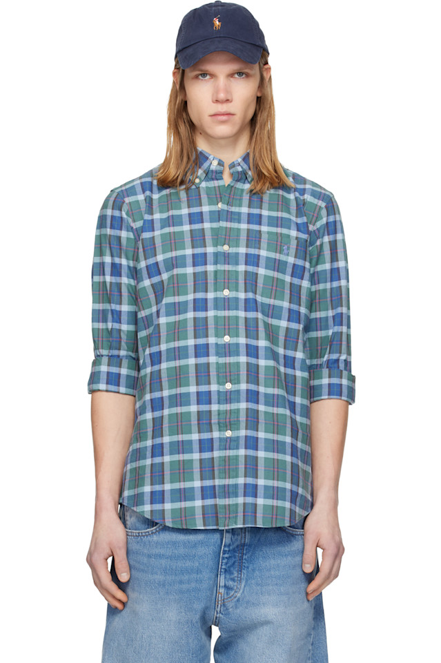 

Polo Ralph Lauren Классическая оксфордская спортивная рубашка синего цвета с длинным рукавом