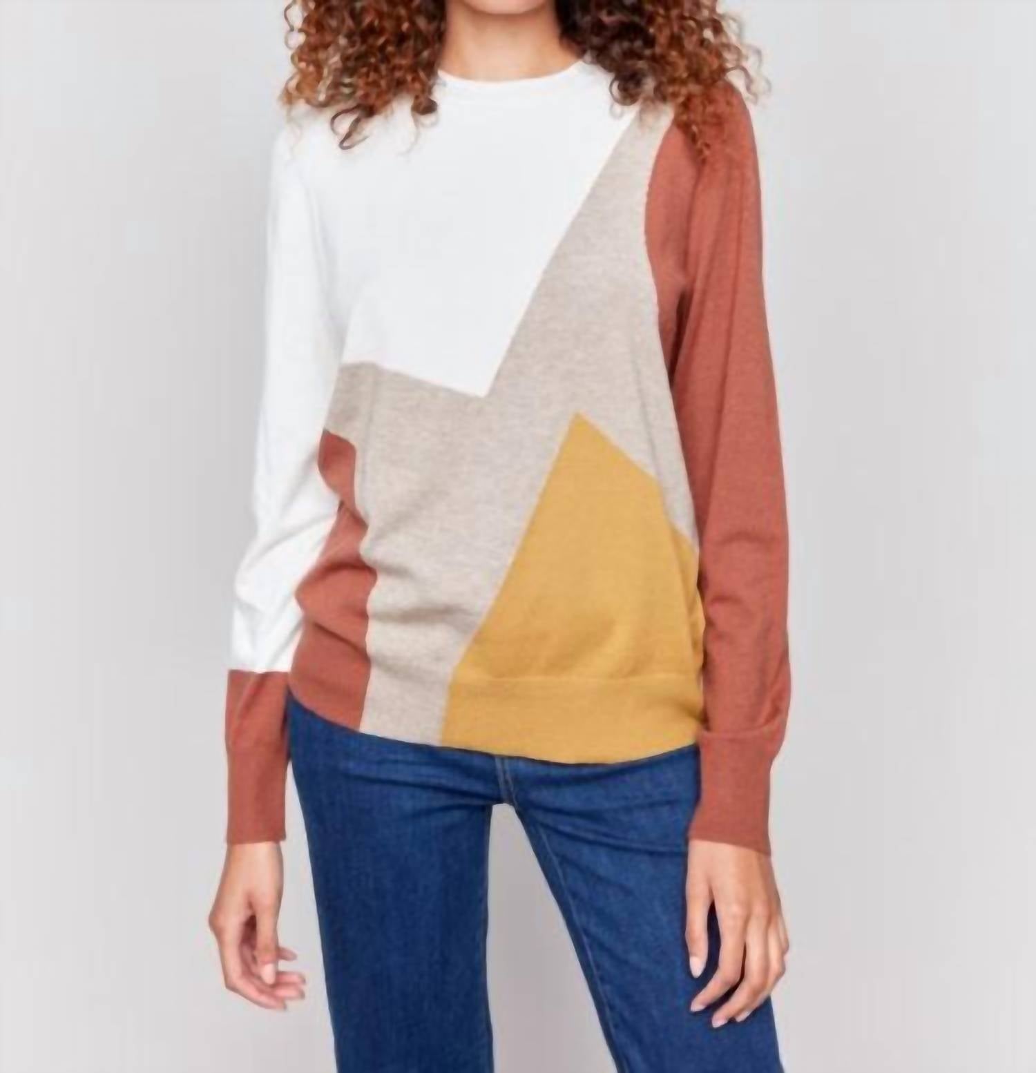 

Базовый плюшевый свитер в разноцветном цвете CHARLIE B, мультиколор