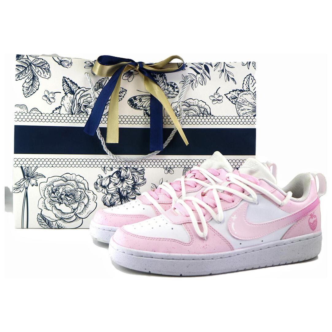 

Кроссовки Nike Court Borough Skateboard Shoes Women's Low-Top Pink/White, Розовый, Кроссовки Nike Court Borough Skateboard Shoes Women's Low-Top Pink/White