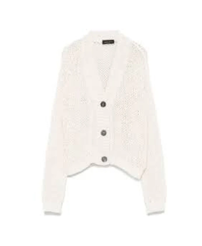 

Бежевый кардиган свободного кроя из смесовой хлопковой ткани. Roberto Collina, бежевый