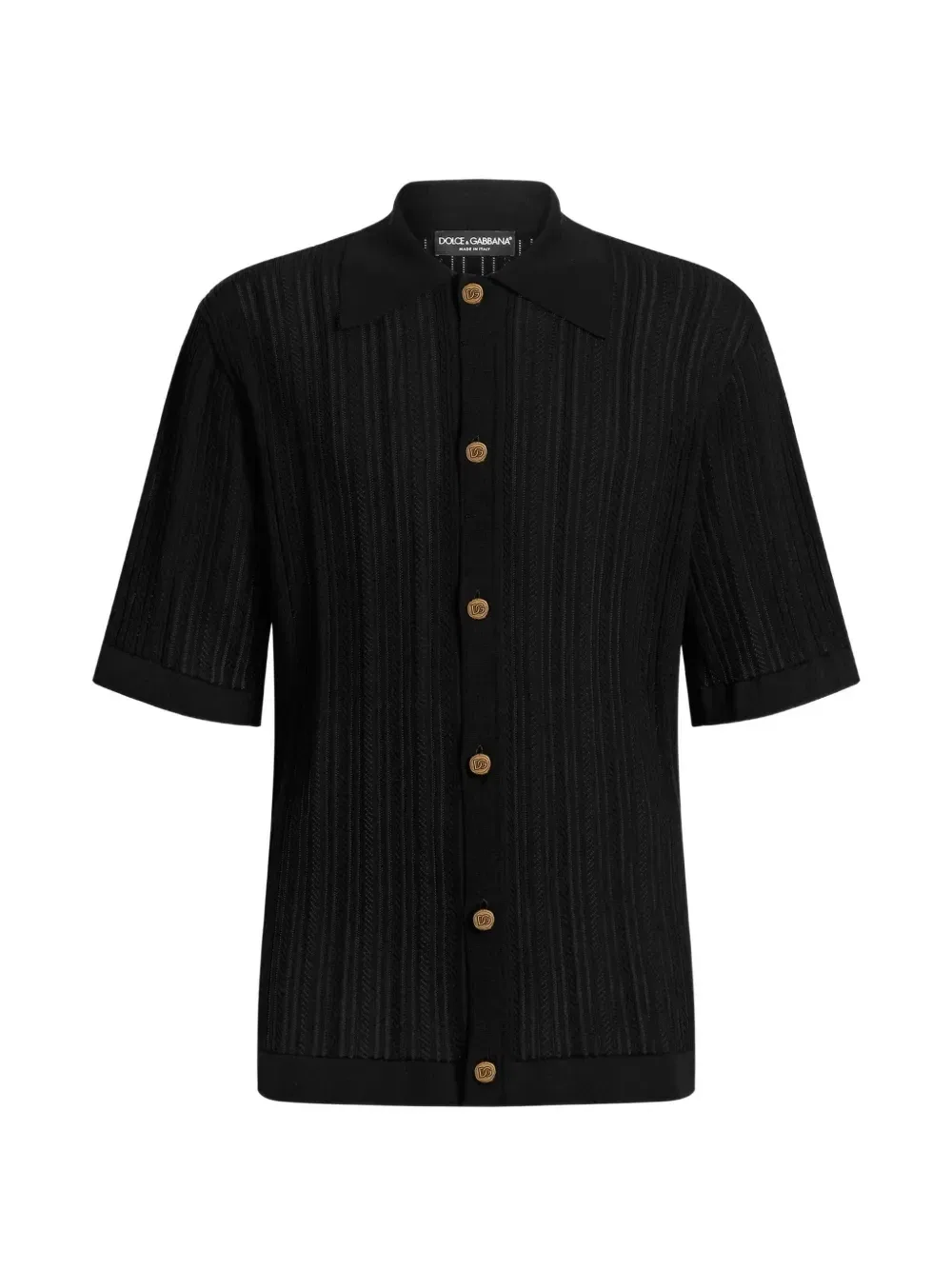 Рубашка из перфорированного хлопка DOLCE & GABBANA, черный